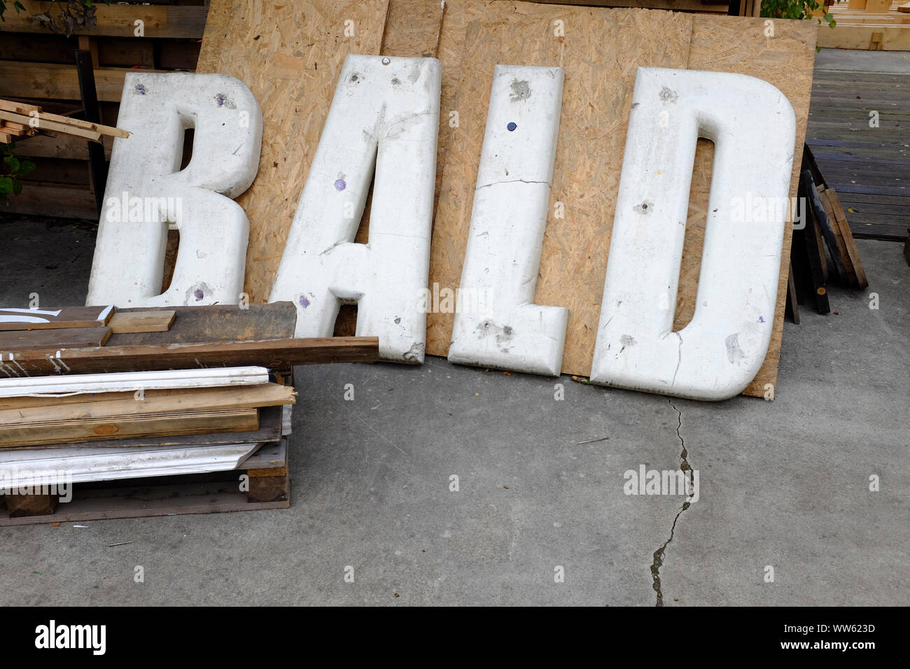 Bald letters Stock Photo