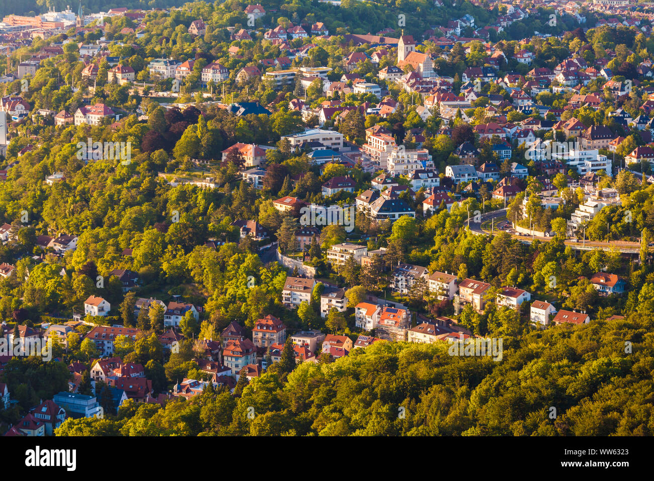 Germany, Baden-Wuerttemberg, Stuttgart, hillside, good address, residential houses, blocks of flats, single-family houses Stock Photo