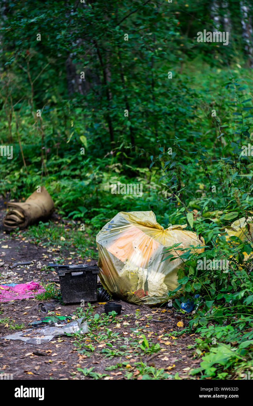 Big rubbish dump in the forest Stock Photo Alamy