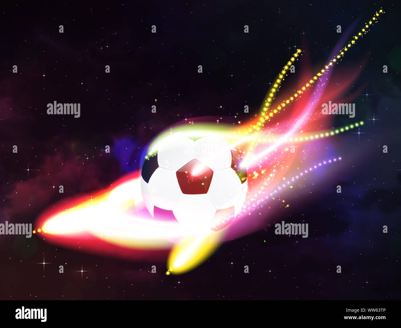 Football soccer ball flying over hi-res stock photography and images ...