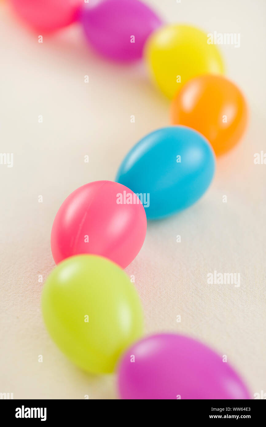 Easter eggs garland, decoration, wavy line Stock Photo