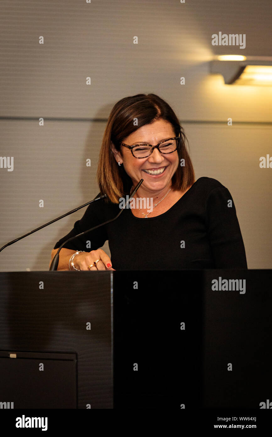 Bologna, Italy. 13 September, 2019. Paola De Micheli, Minister of Transport and Infrastructure, takes part in a meeting about an occupation in Emilia-Romagna on September 13, 2019 in Bologna, Italy. Credit:  Massimiliano Donati/Alamy Live News Stock Photo