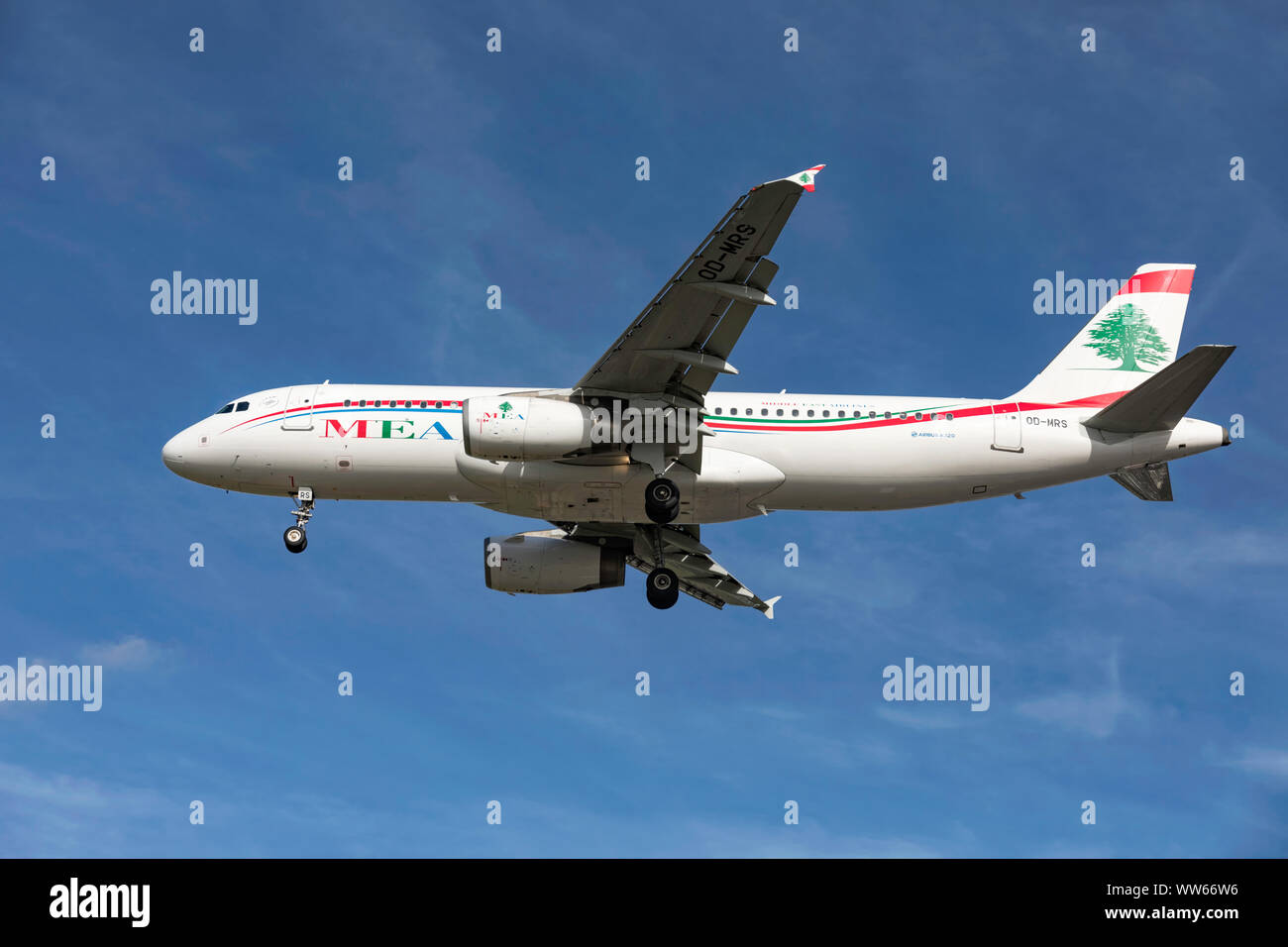 Airbus A320 of MEA Lebanon Stock Photo