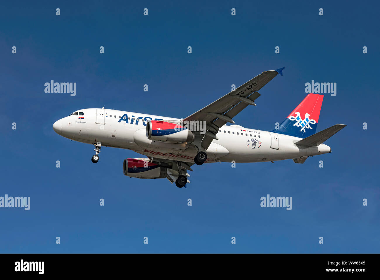 Airbus A319 of Air Serbia Stock Photo