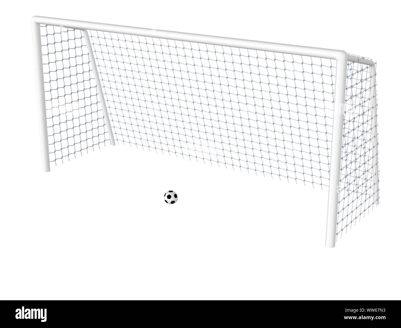 Digitally Rendered Illustration Of A Soccer Goal And Ball White Background Stock Photo Alamy