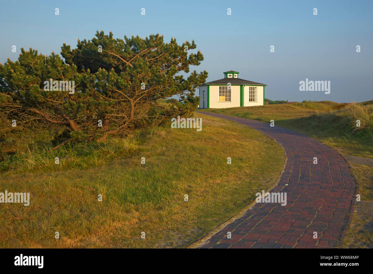 Reading pavilion in the village of the island Spiekeroog Stock Photo