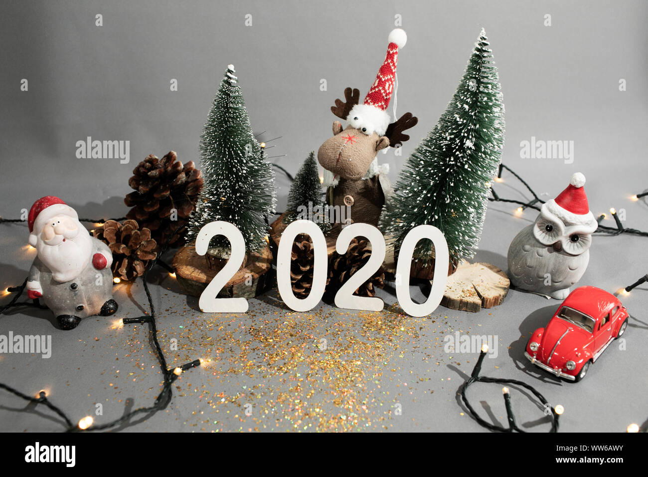 Happy New Year 2020. Symbol from number 2020 on gray background Stock ...