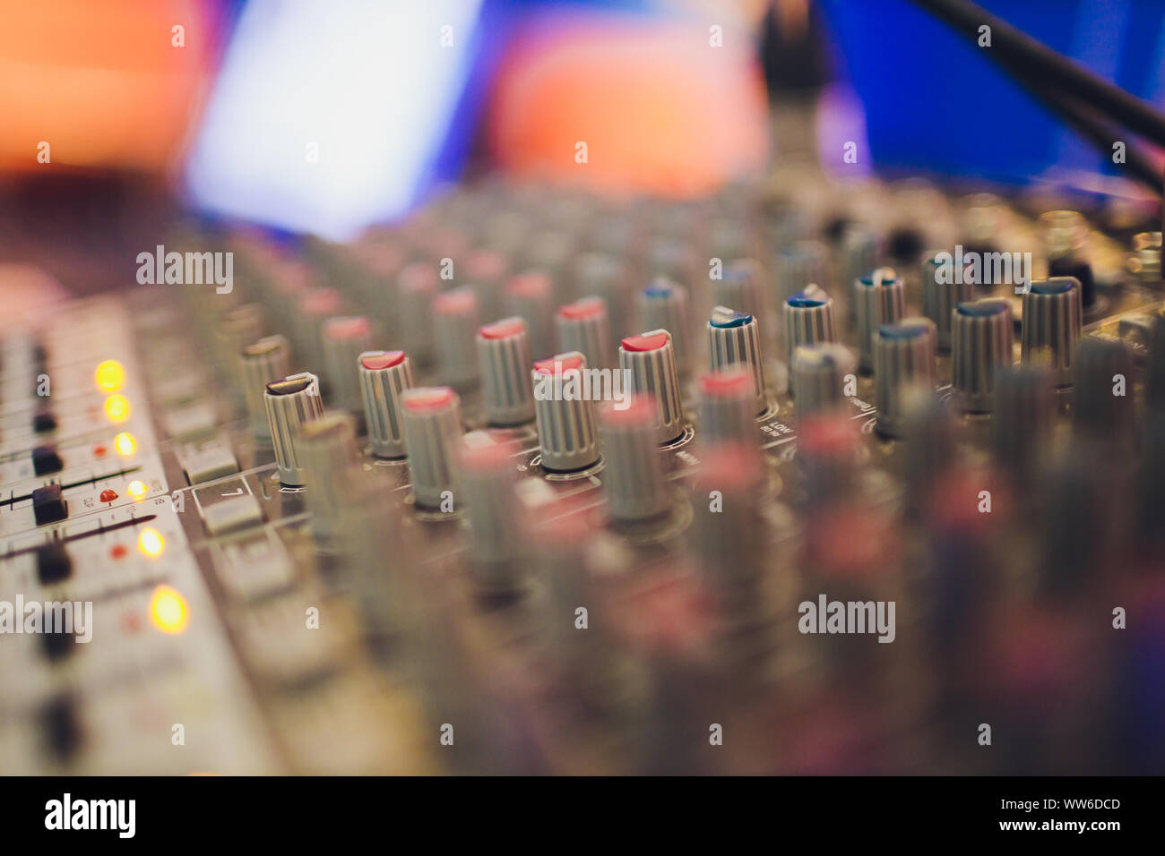 Mixing console for sound producer. Music. Sound. Sound controller