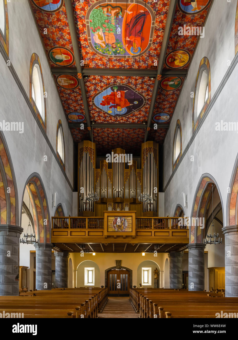 Organ gallery of St. Nicholas Church in Wil, St. Gallen Stock Photo - Alamy