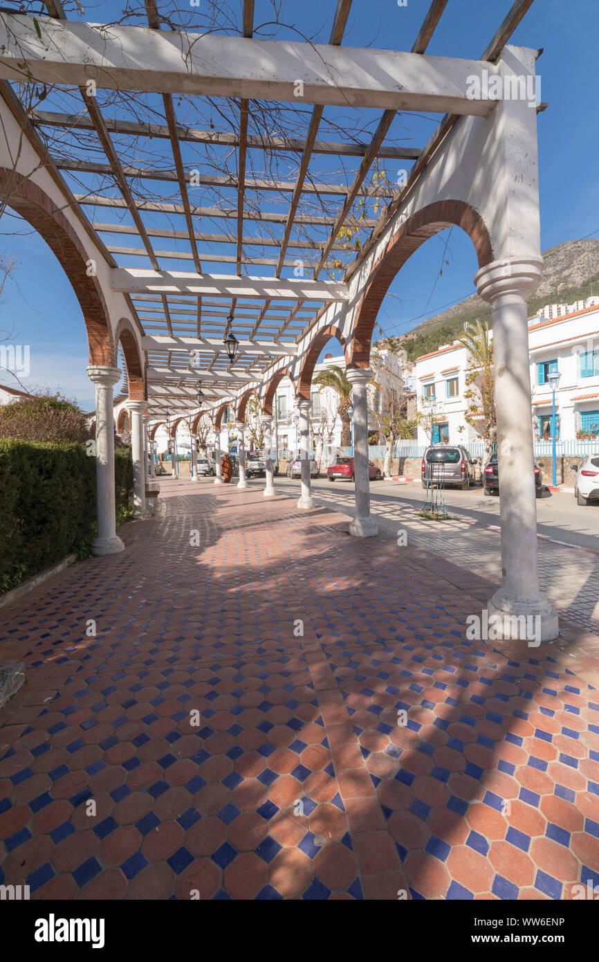 Central square in Chefchaouen, North Africa, Africa Stock Photo