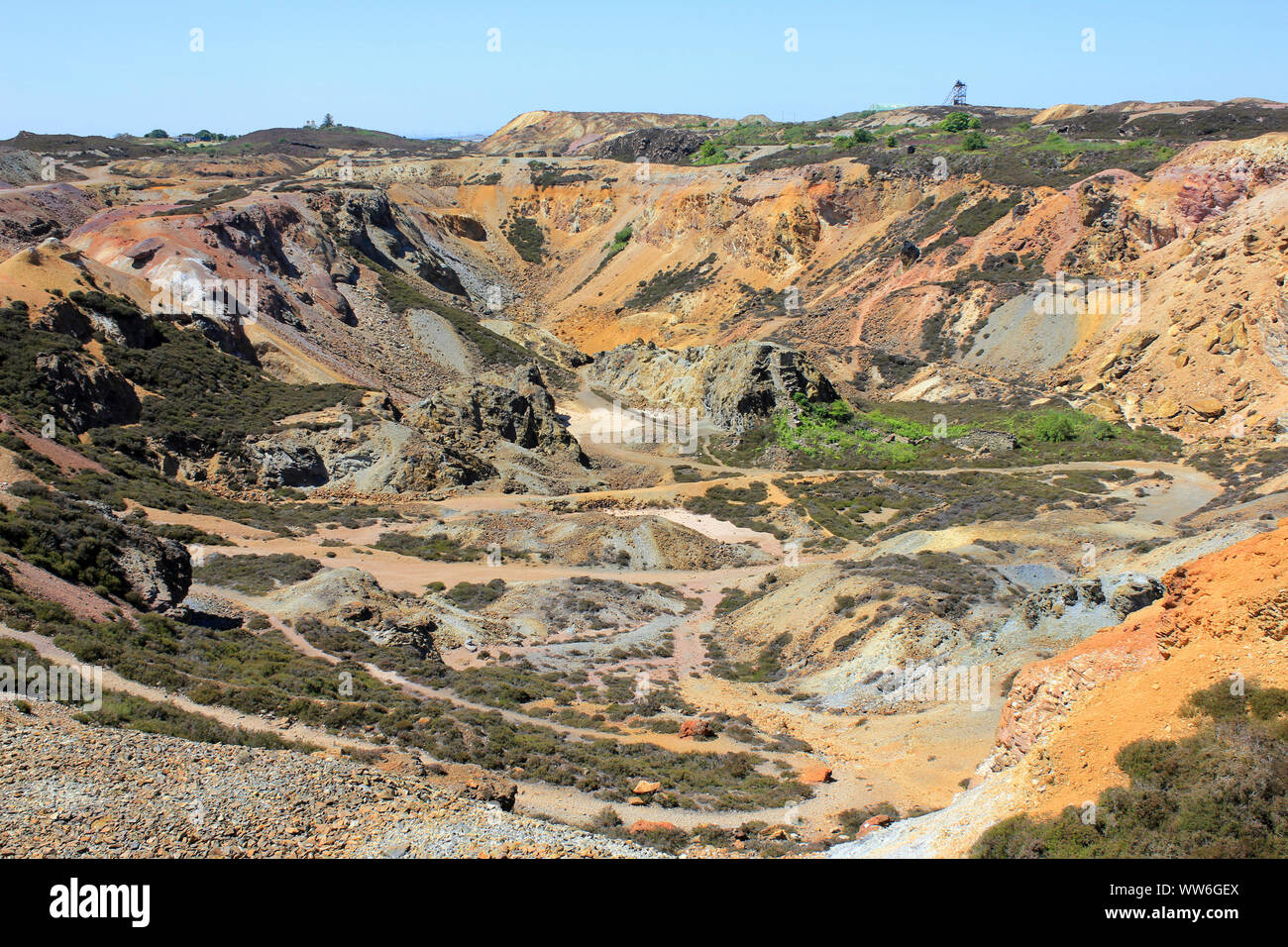 Copper Mine at Parys Mountain (Mynydd Parys) on the Isle of Anglesey, Wales, UK Stock Photo