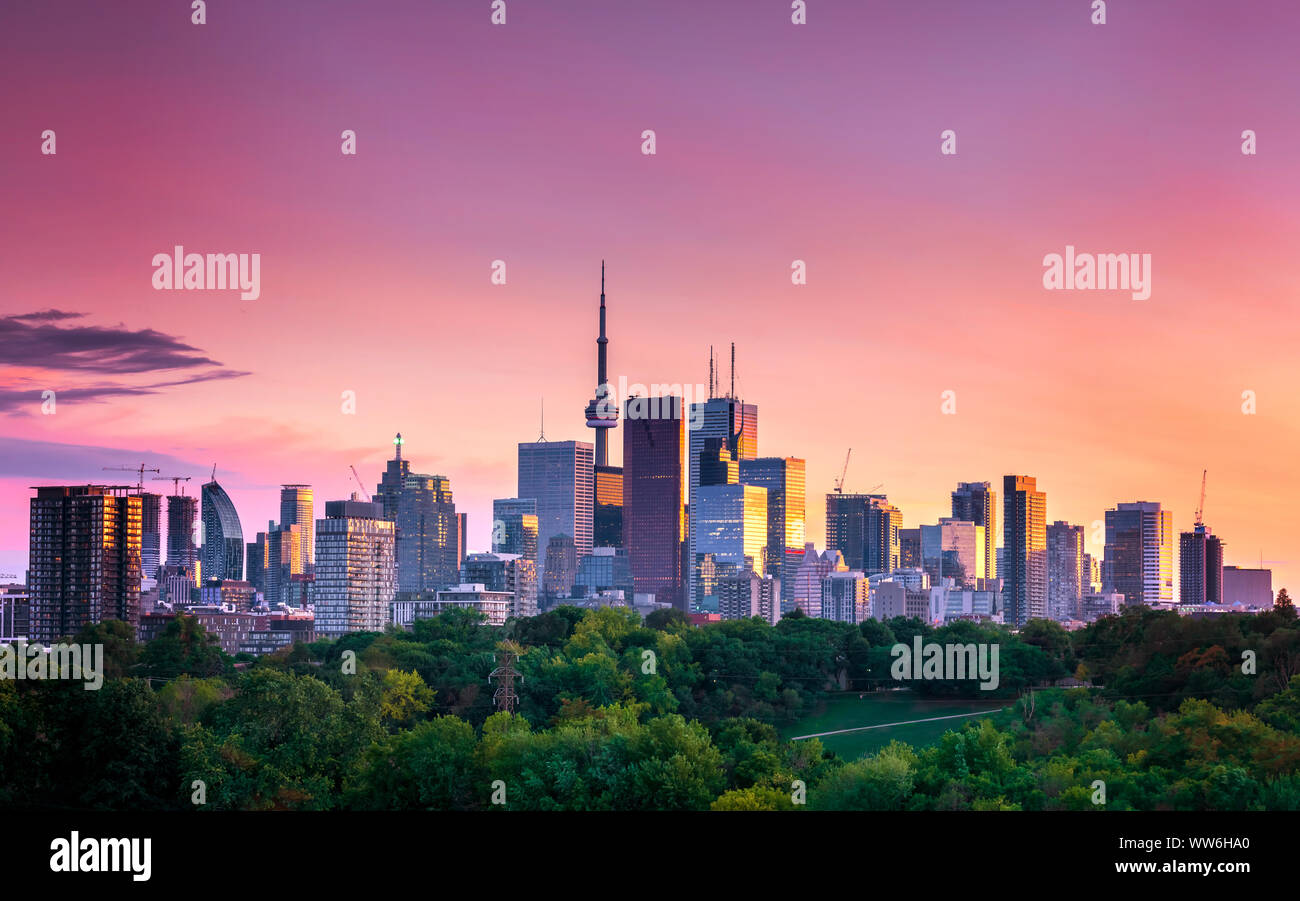 Toronto city view from Riverdale Avenue. Ontario, Canada Stock Photo