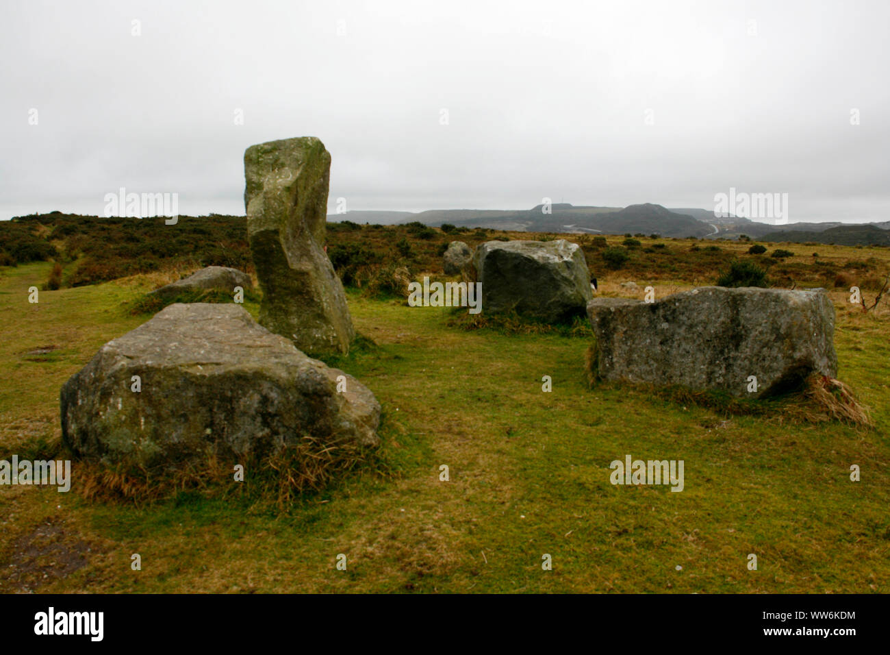 Ancient stone burial site Mid Cornwall Stock Photo Alamy