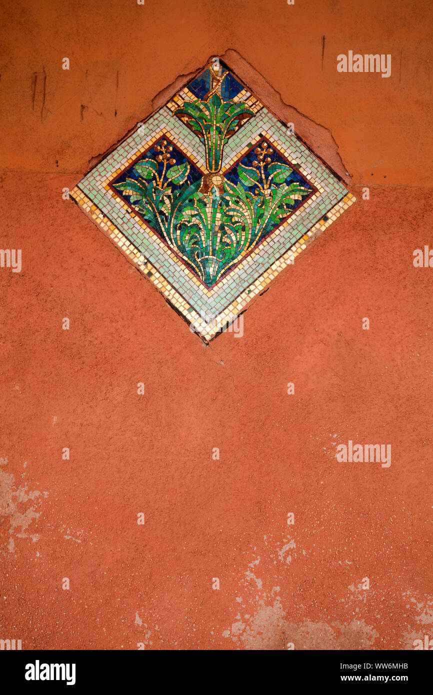 Mosaic panel on a house wall in Murano Stock Photo