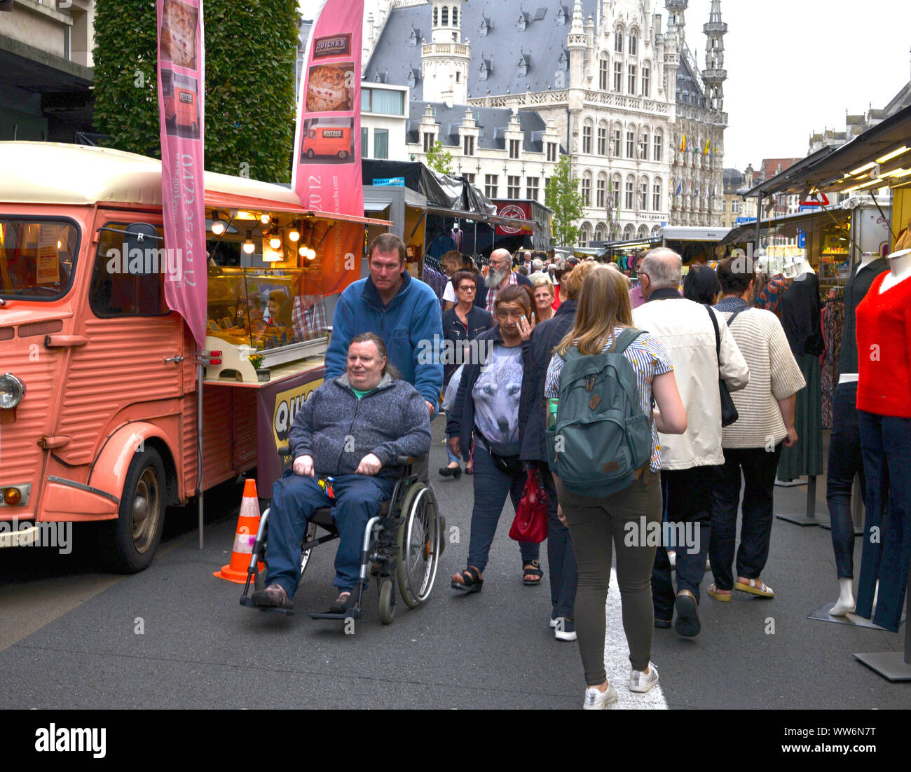 Leuven, Belgium 13 September 2019: Friday weekly market. Stock Photo