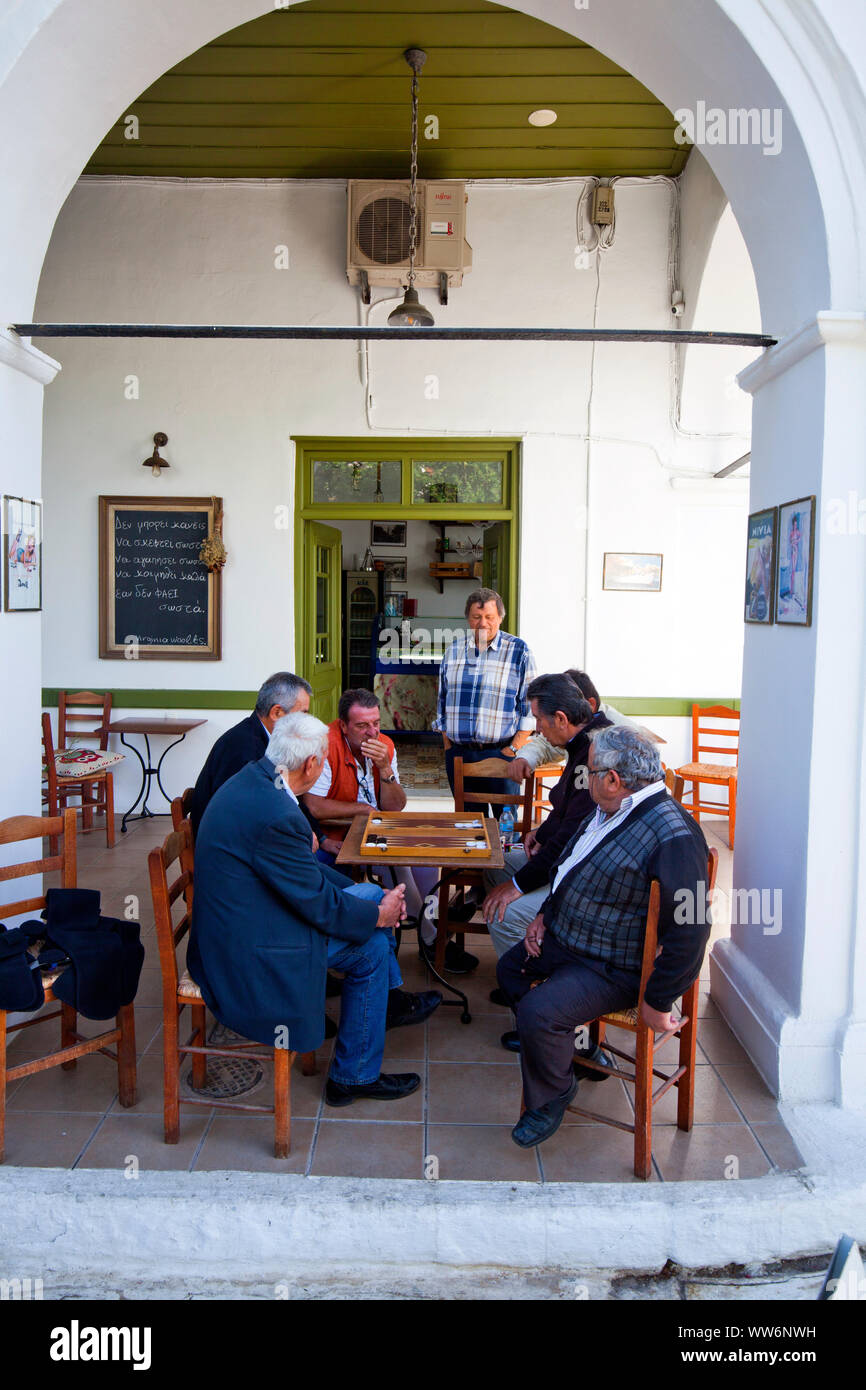 greek men playing board game in greece Stock Photo Alamy
