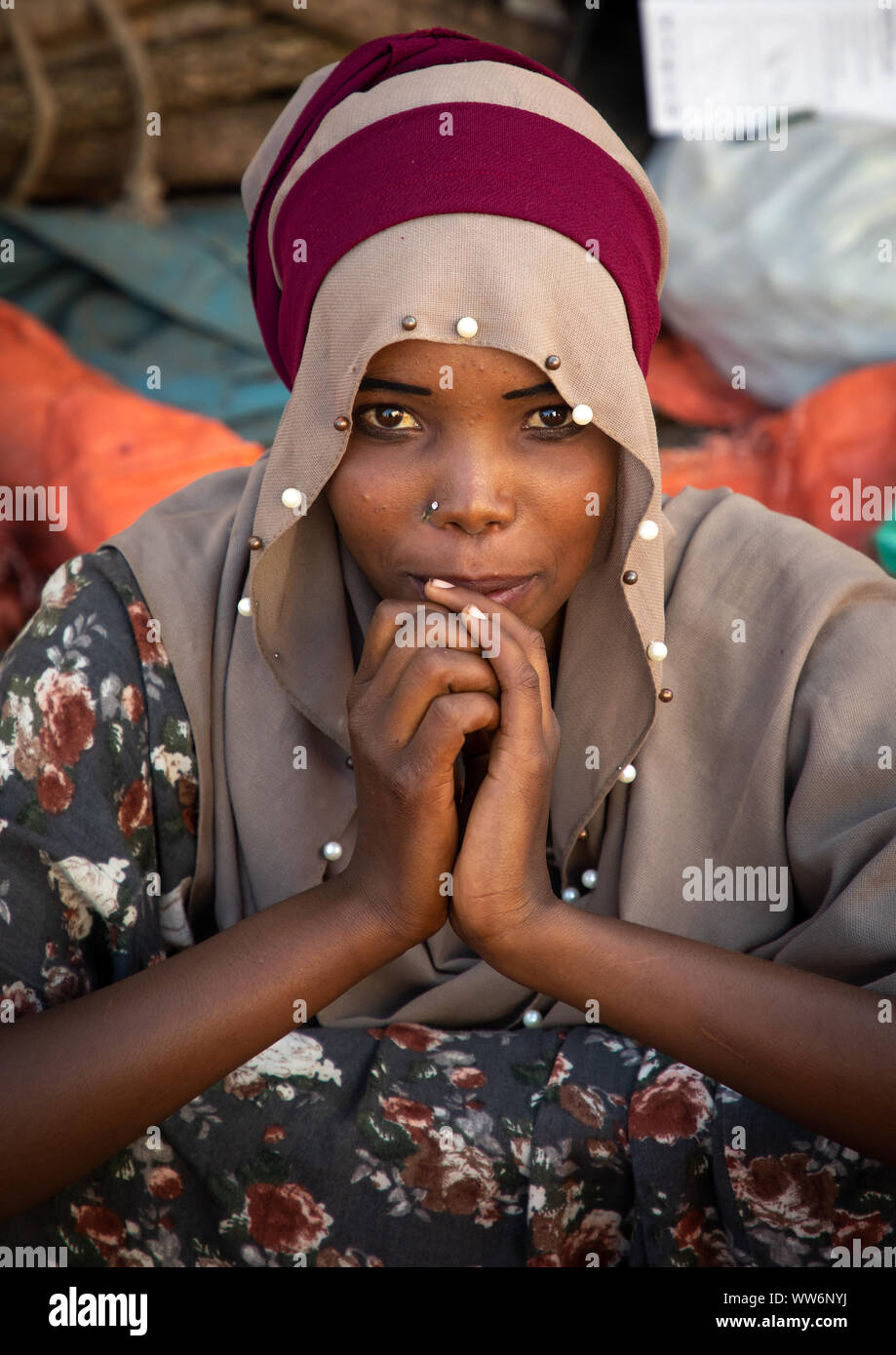 Cute Veiled Ethiopian Girl In The Market Harari Region Harar