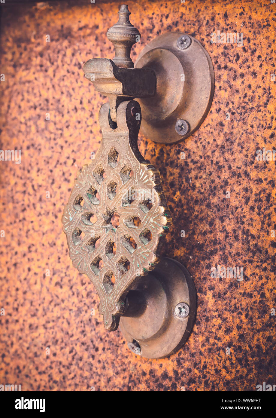 Moroccan style door handles are carved beautifully Stock Photo Alamy