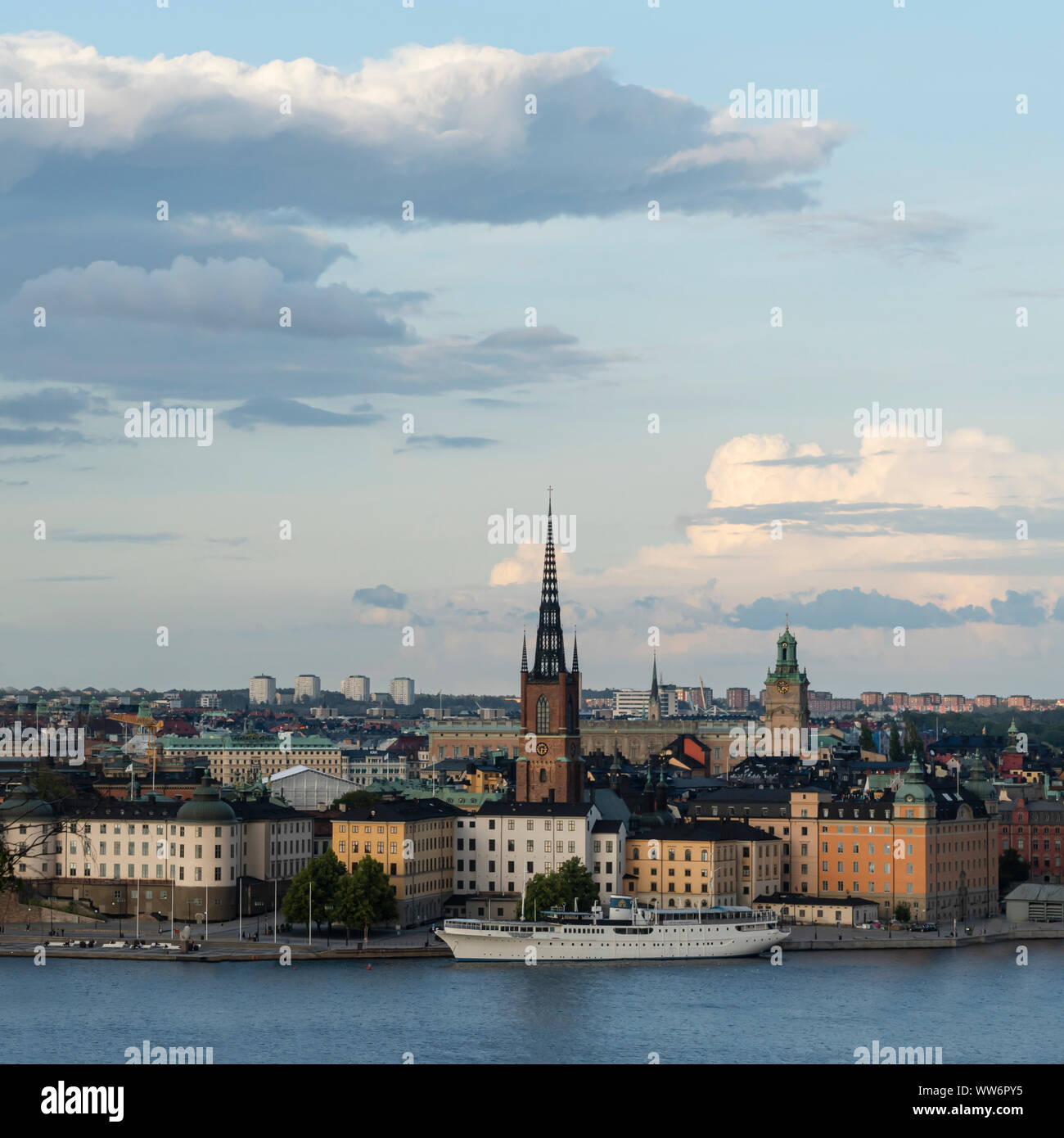 Stockholm, Sweden. September 2019. A view of the city from Monteliusvägen lookout point at sunset Stock Photo