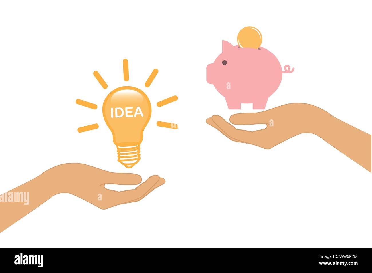 idea and money change concept with human hands vector illustration EPS10 Stock Vector