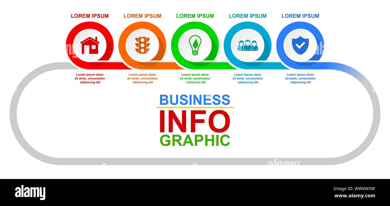 Business vector circular infographic template for presentation in 5 ...