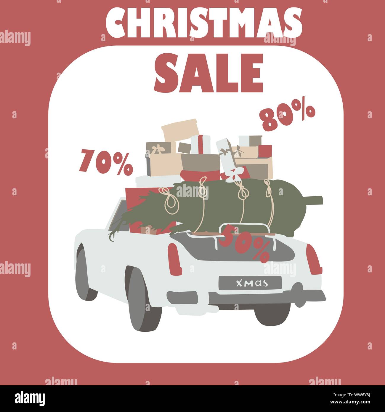 Hand drawn flat design, holidays flayer Stock Vector