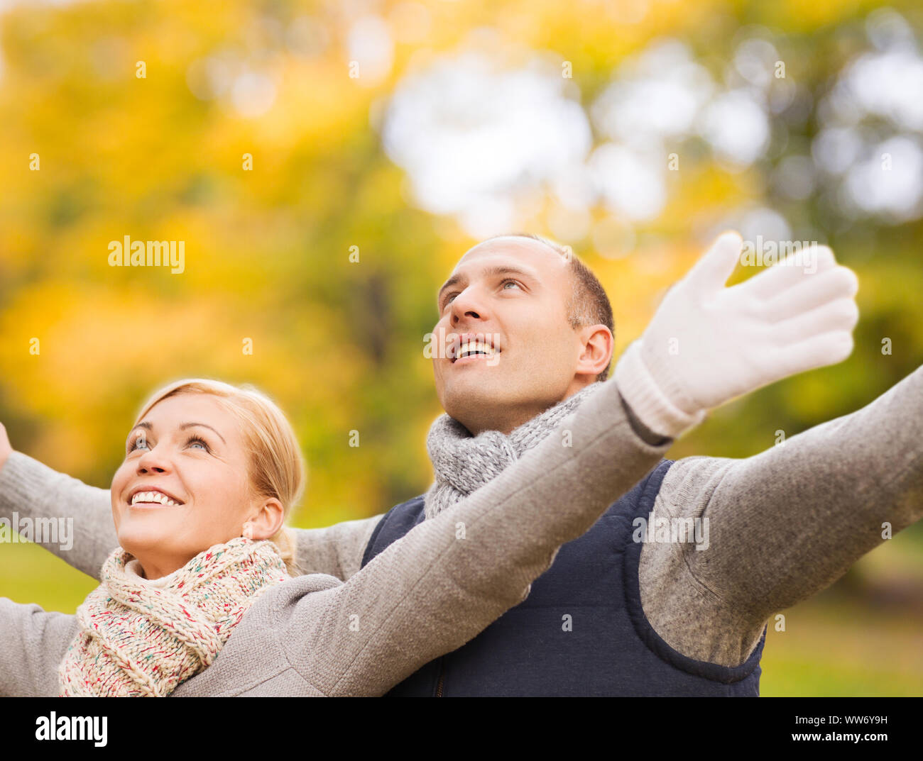 Joyful couple enjoying autumn hi-res stock photography and images - Alamy
