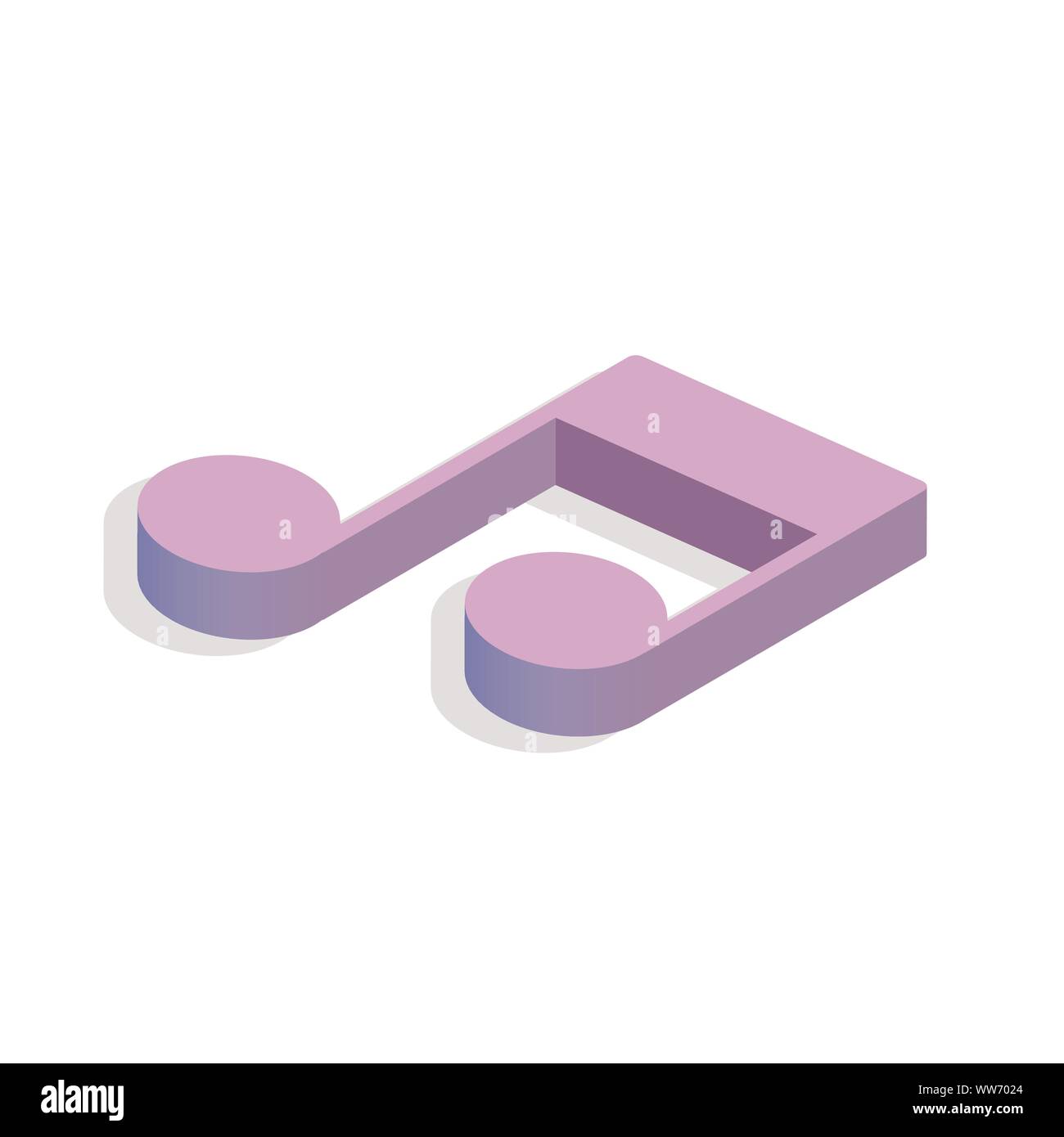 isometric 3d music notes music icon vector illustration Stock Vector