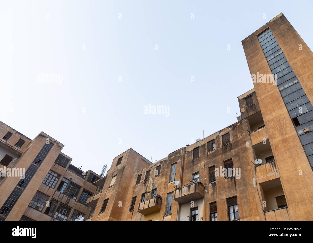 Old apartments building from the italian colonial times, Central region, Asmara, Eritrea Stock