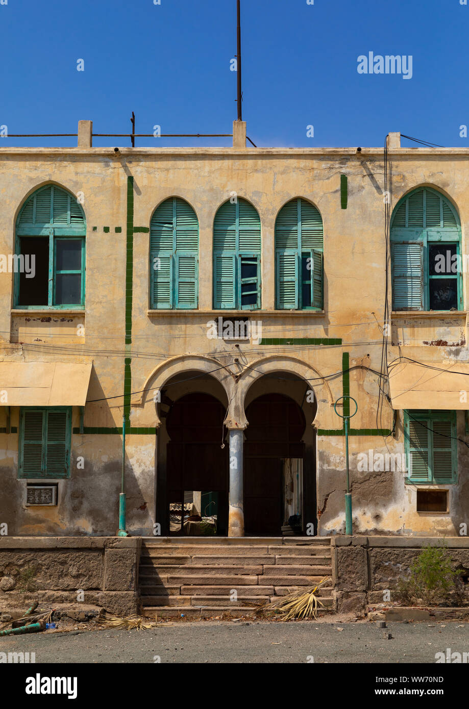 Old ottoman architecture building, Northern Red Sea, Massawa, Eritrea Stock Photo