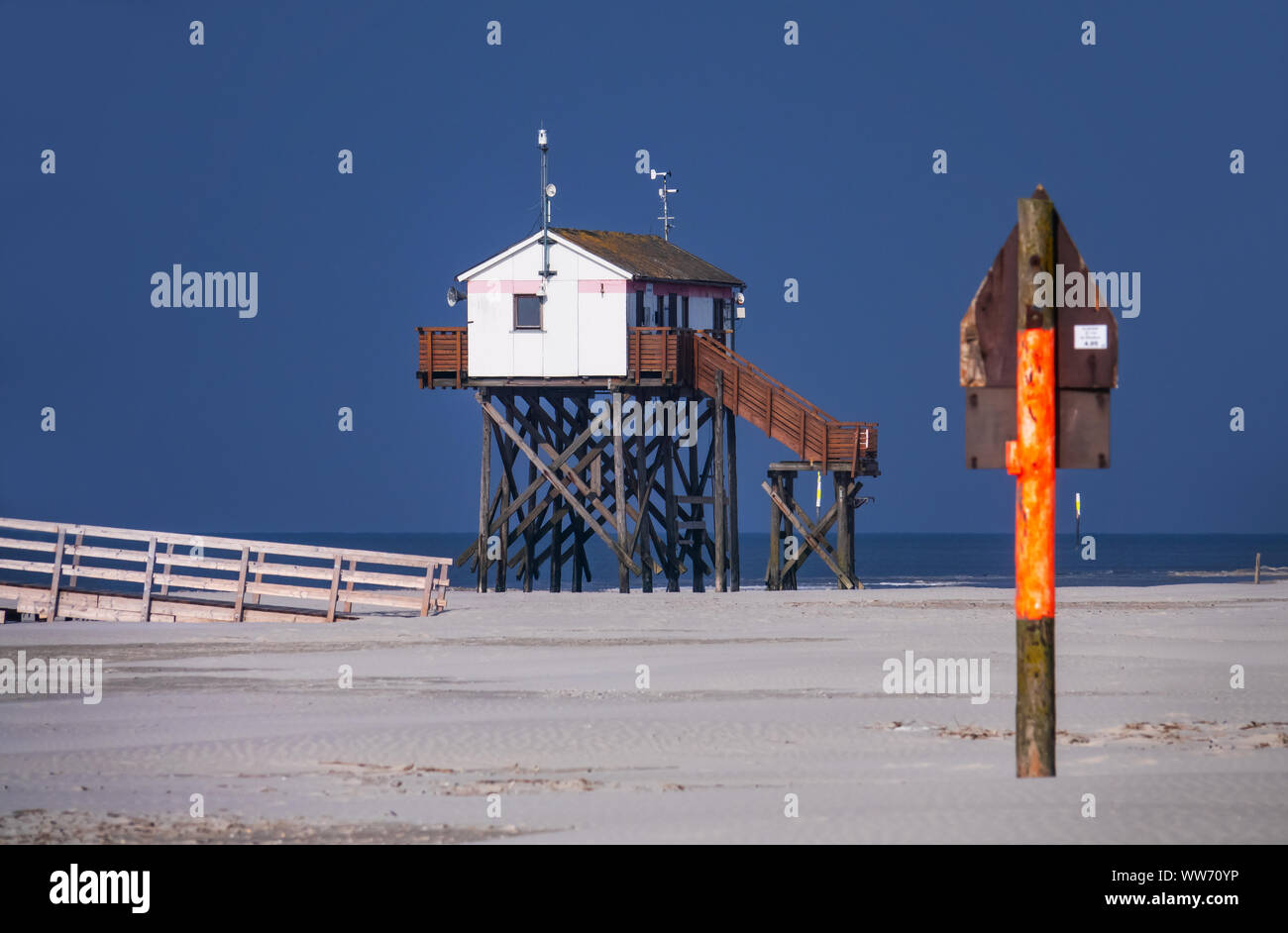 Stilt house on the beach of Sankt PeterOrding Stock Photo Alamy