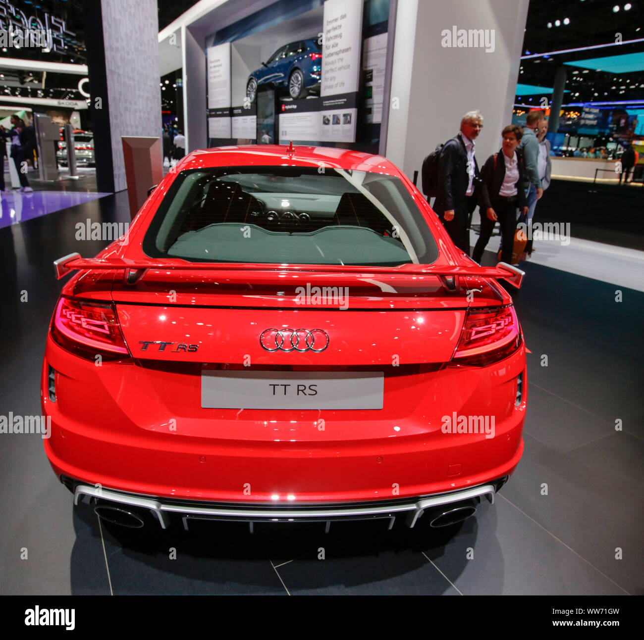 Frankfurt, Germany. 12th Sep, 2019. The German car manufacturer Audi, part of the Volkswagen Group, displays the Audi TT RS at the 2019 Internationale Automobil-Ausstellung (IAA). (Photo by Michael Debets/Pacific Press) Credit: Pacific Press Agency/Alamy Live News Stock Photo
