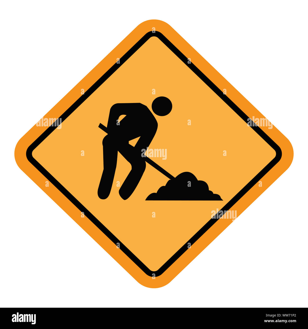 Traffic sign - Road at work or under construction. Great for icon,sign