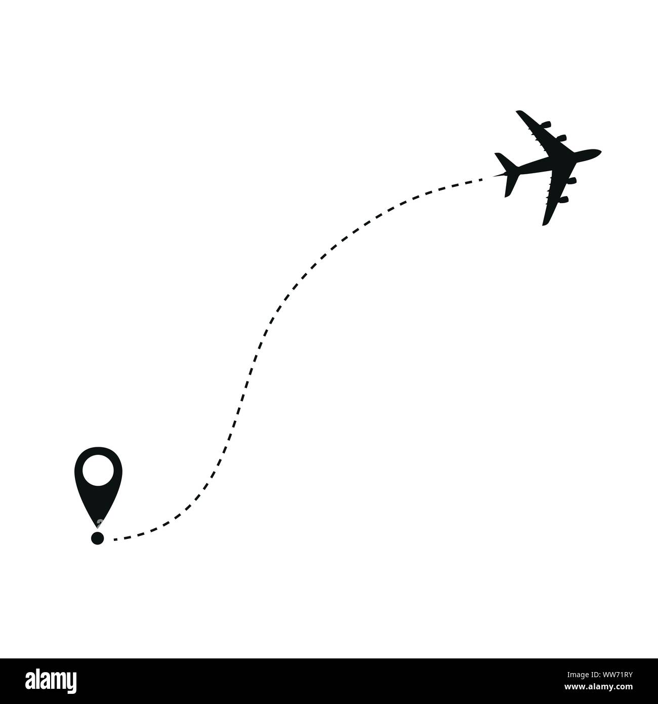 airplane route destination graphic vector illustration EPS10 Stock Vector