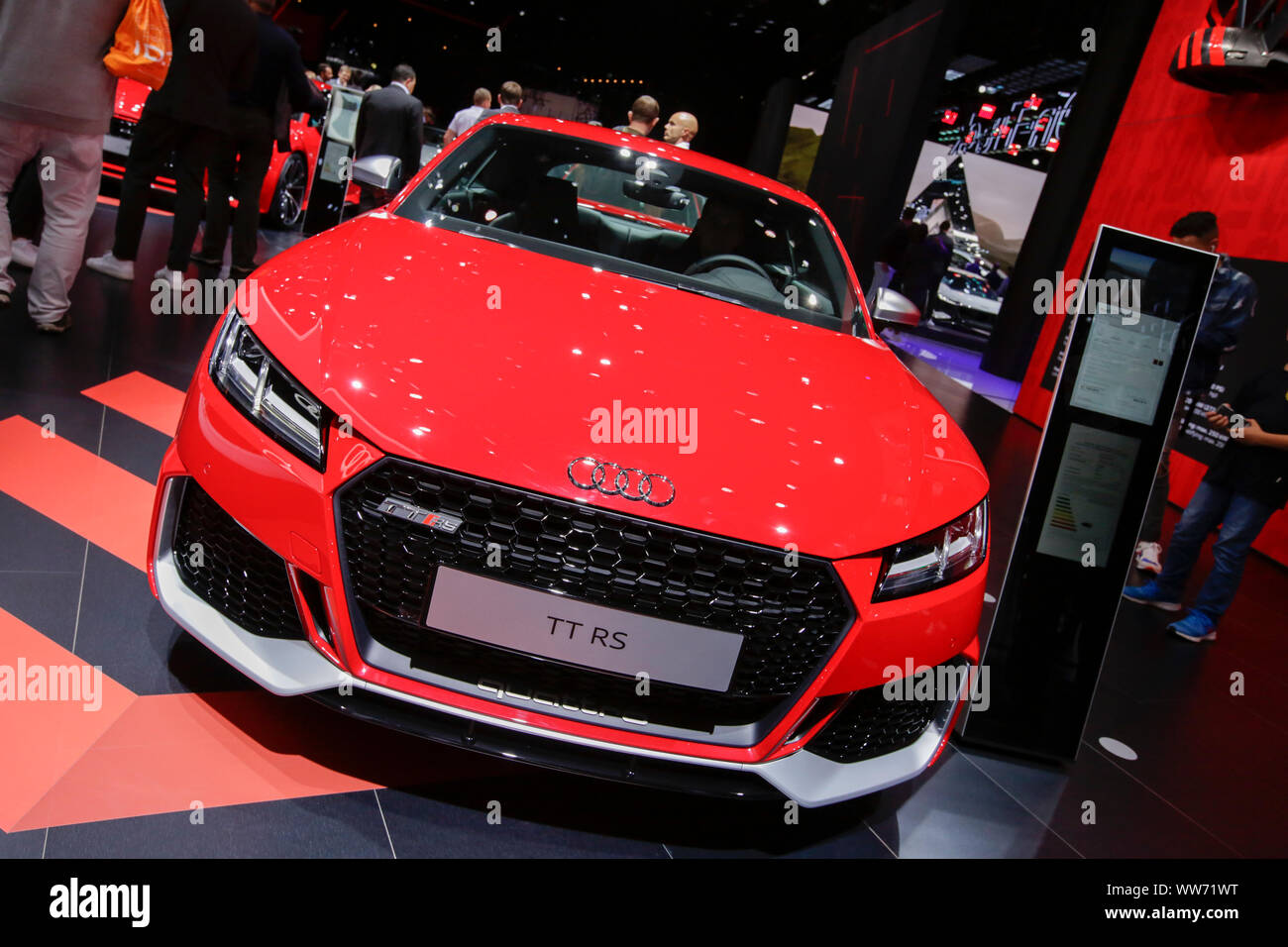 Frankfurt, Germany. 12th Sep, 2019. The German car manufacturer Audi, part of the Volkswagen Group, displays the Audi TT RS at the 2019 Internationale Automobil-Ausstellung (IAA). (Photo by Michael Debets/Pacific Press) Credit: Pacific Press Agency/Alamy Live News Stock Photo
