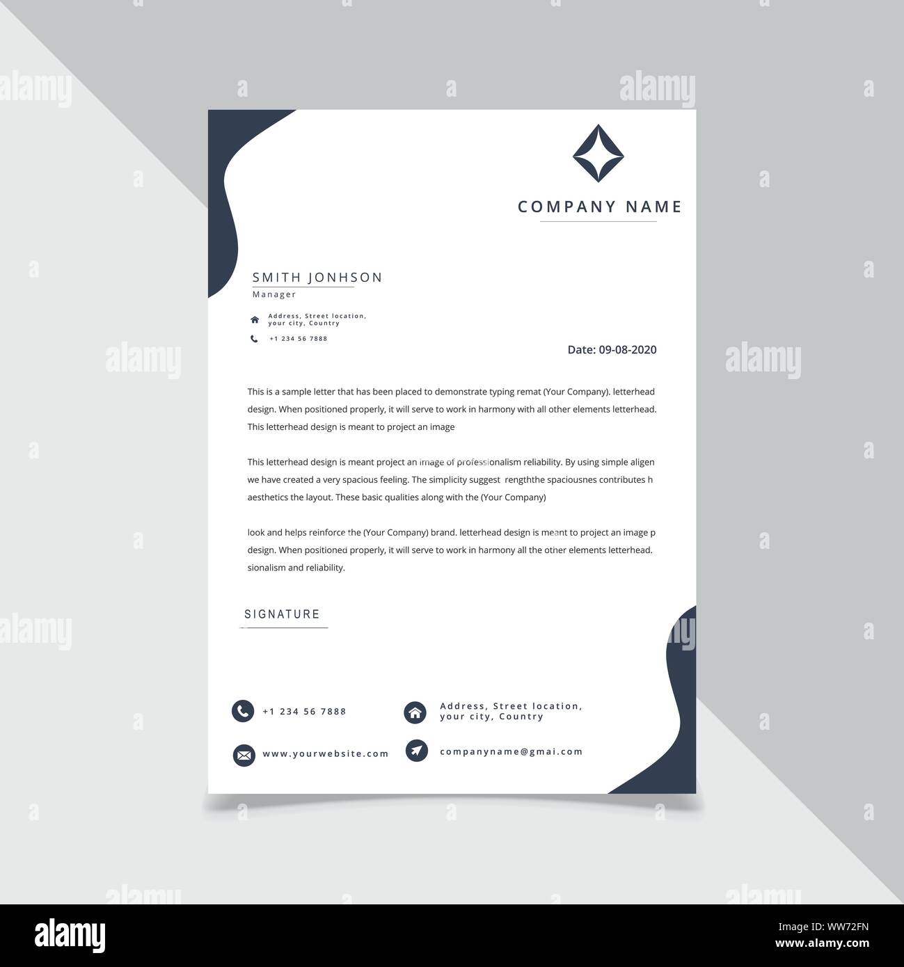 Business style Letter Head templates, Vector Illustration Stock Vector
