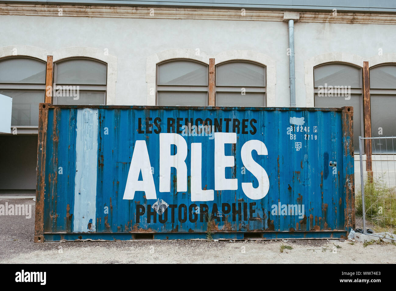 Writing 'Les Rencontres Arles Photographie' in Arles, France Stock Photo