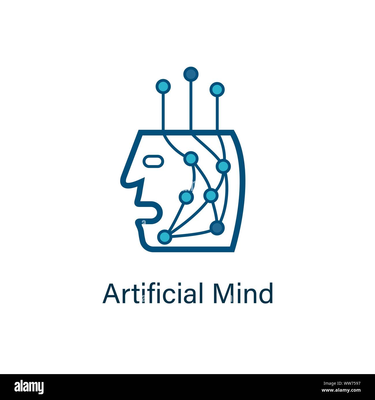 Bot head icon with neural network inside Stock Vector Image & Art - Alamy