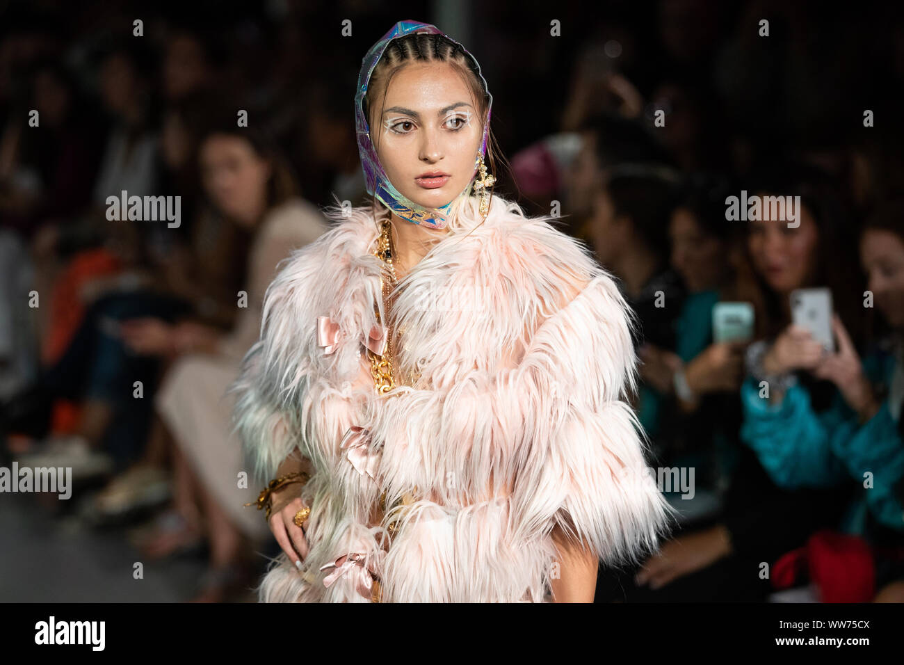 Models on the catwalk during the Emilia Walls Four Seasons Spring/Summer 2020 London Fashion Week show at BFC Show Space Show, The Strand in London. Stock Photo