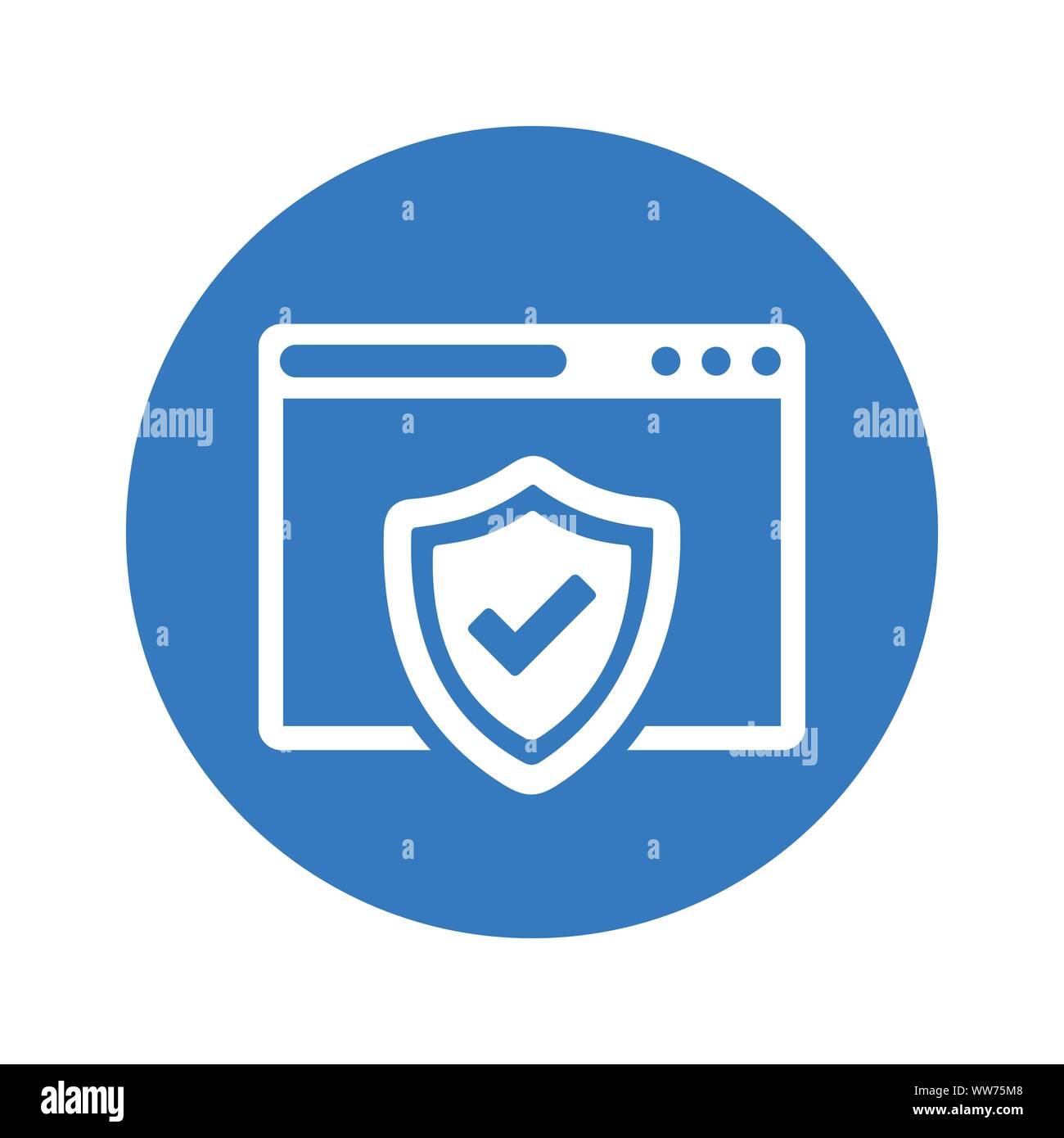 Well organized and fully editable Browser protection, web Security icon for any use like print media, web, commercial use or any kind of design projec Stock Vector