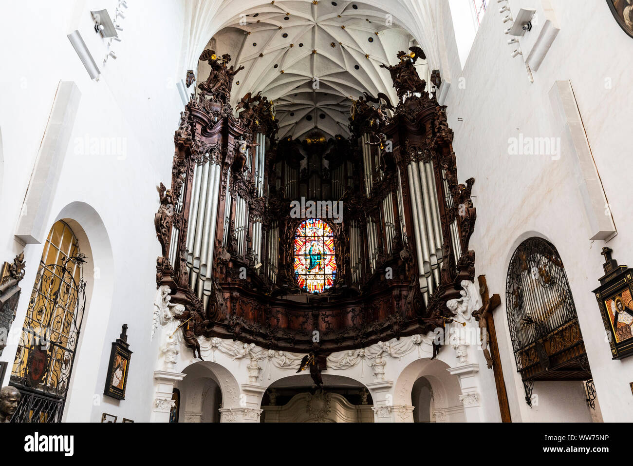 Europe, Poland, Pomerania, Gdansk / Danzig, Oliwa cathedral - Great Organ Stock Photo