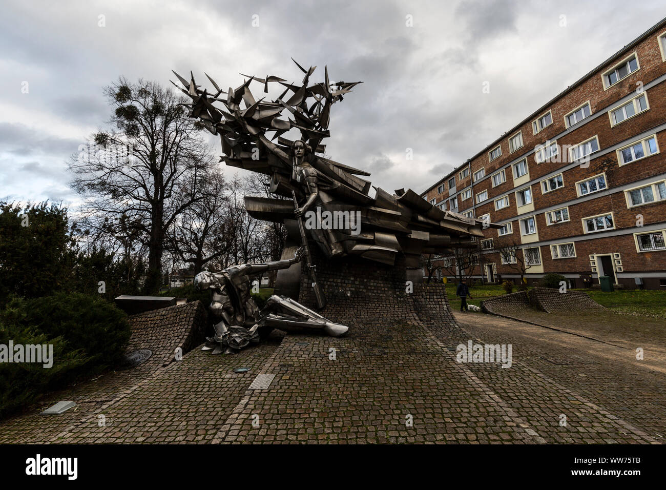 Europe, Poland, Pomerania, Gdansk / Danzig, Monument to the Defenders of the Polish Post Office Stock Photo
