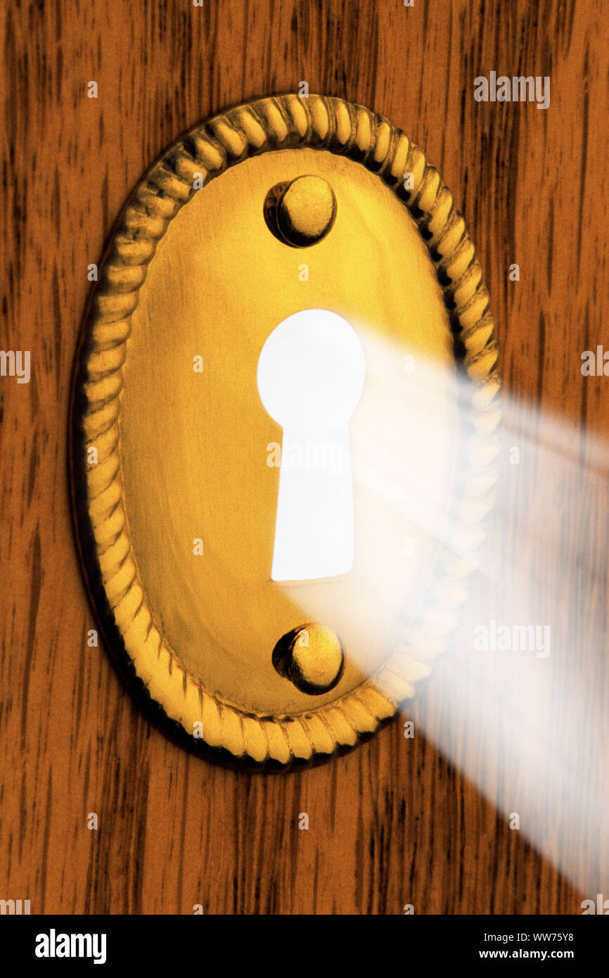 Beam of Light shining through a Keyhole Stock Photo Alamy