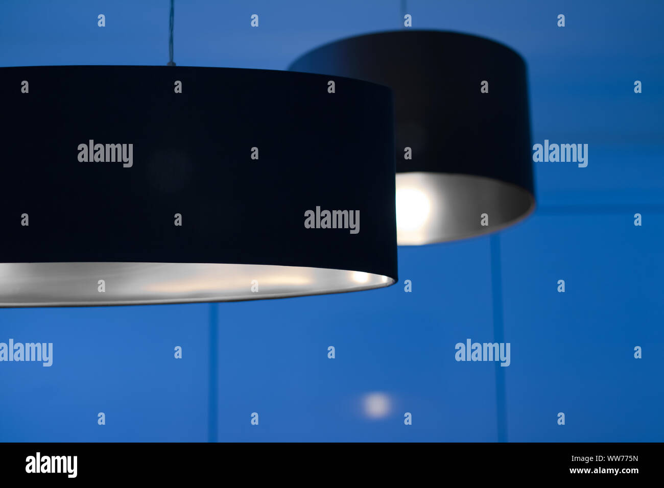 Interior design, indoor lamps and electricity concept Silver lamp in