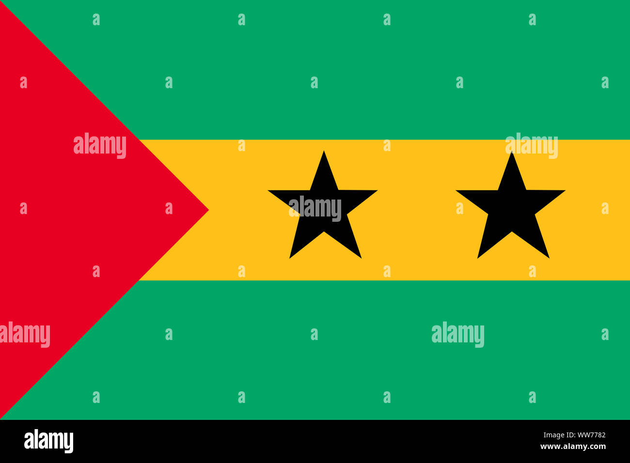 A Sao Tome and Principe flag background illustration green yellow ...