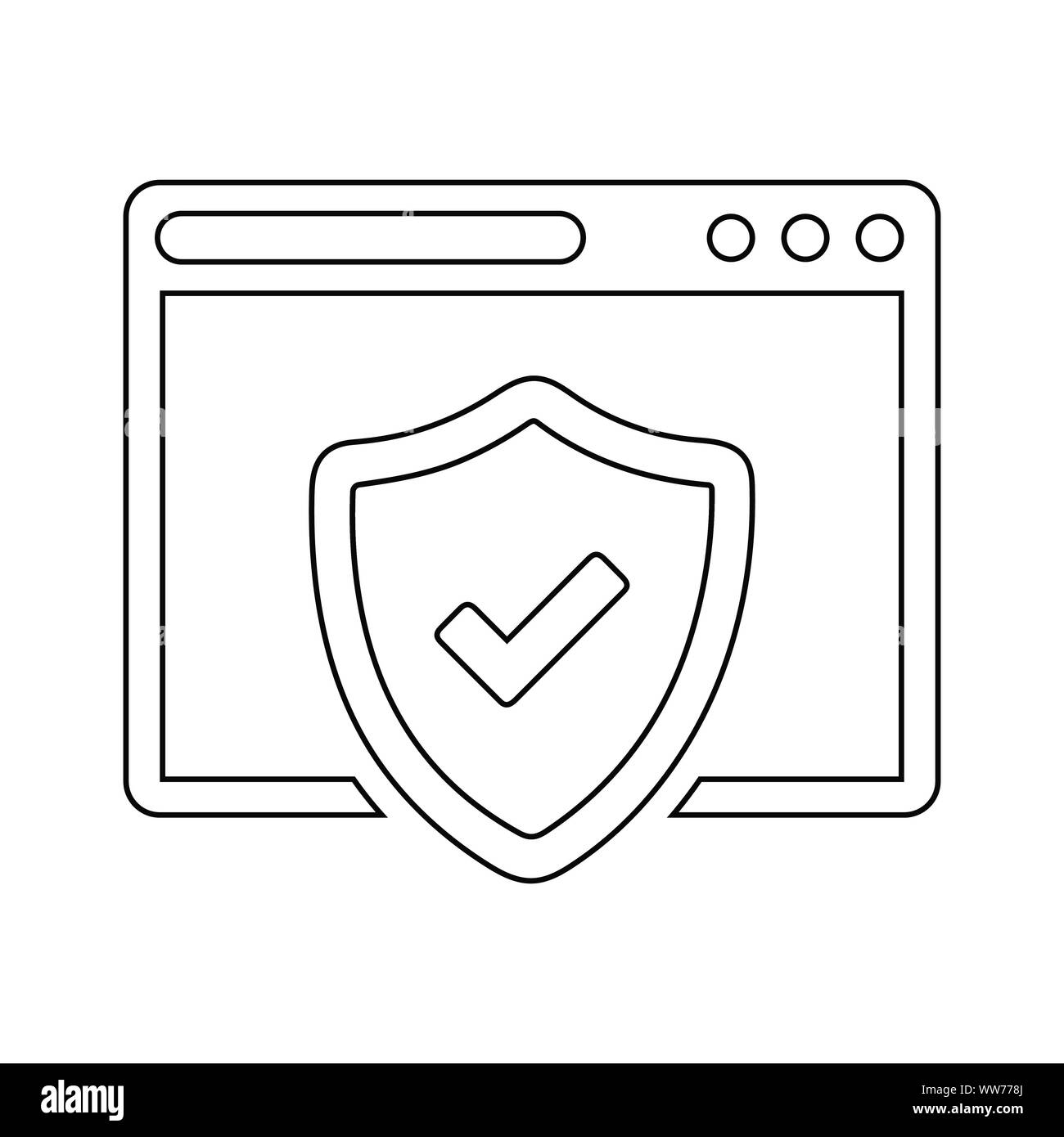 Well organized and fully editable Browser protection, web Security icon for any use like print media, web, commercial use or any kind of design projec Stock Vector