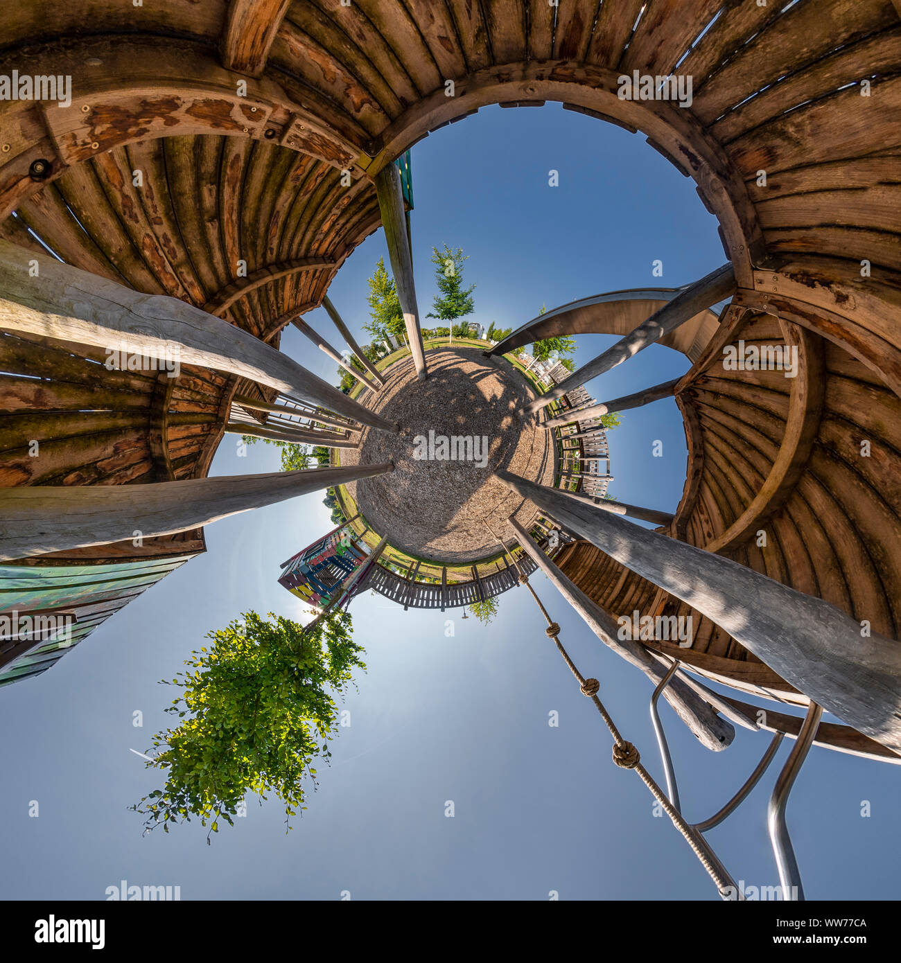 Little Planet, RÃ¶tepark Waiblingen Playground, Rems-Murr-Kreis (district), Baden-Wuerttemberg, Germany Stock Photo