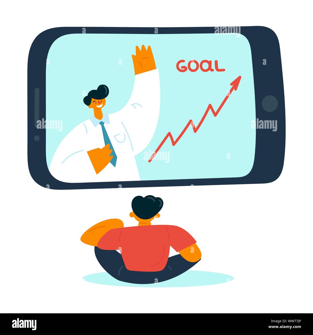 Online coach session. Stock Vector