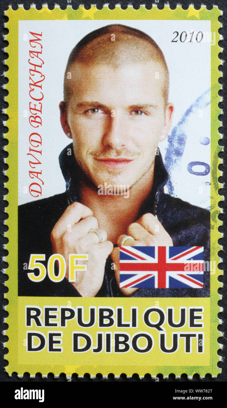 David Beckham portrait on postage stamp Stock Photo