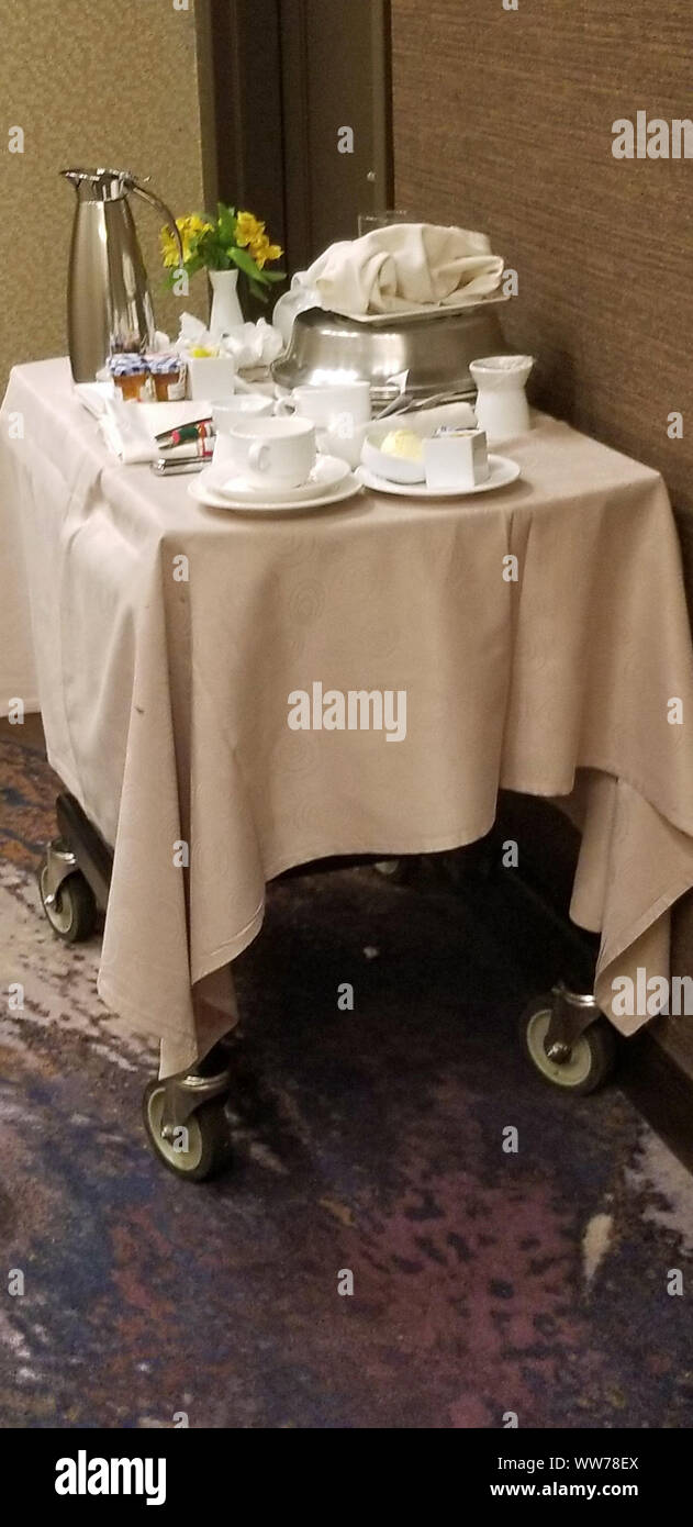 Room Service Cart Stock Photo Alamy